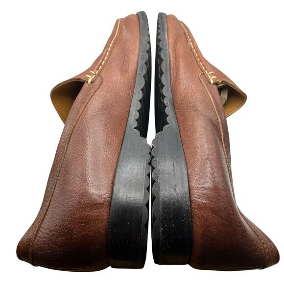Faconnable Loafers Mens Size 12 Tan Brown Leather Square Toe Slip On Driver Shoe main image 11